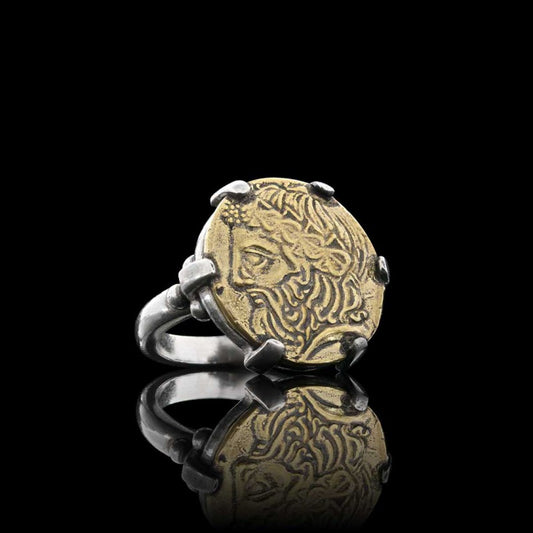 925 Sterling Silver Tetradrachme Tasos Coin Women Ring by SWISS PLUS - 925 Sterling Silver Rings for Men & Women - view 2
