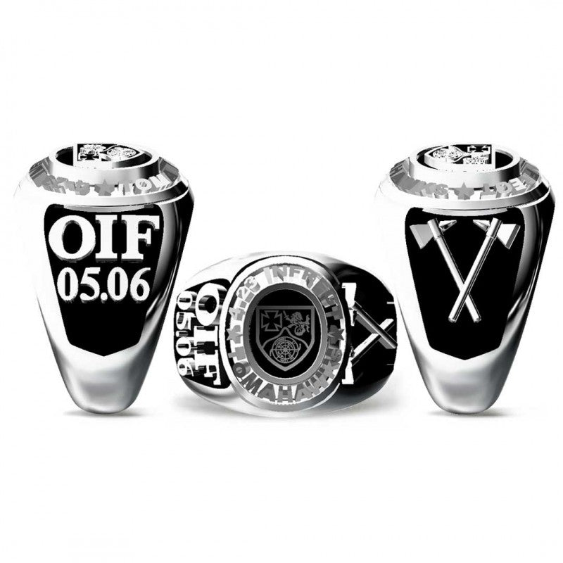 925 Sterling Silver Tomahawks Signet Ring