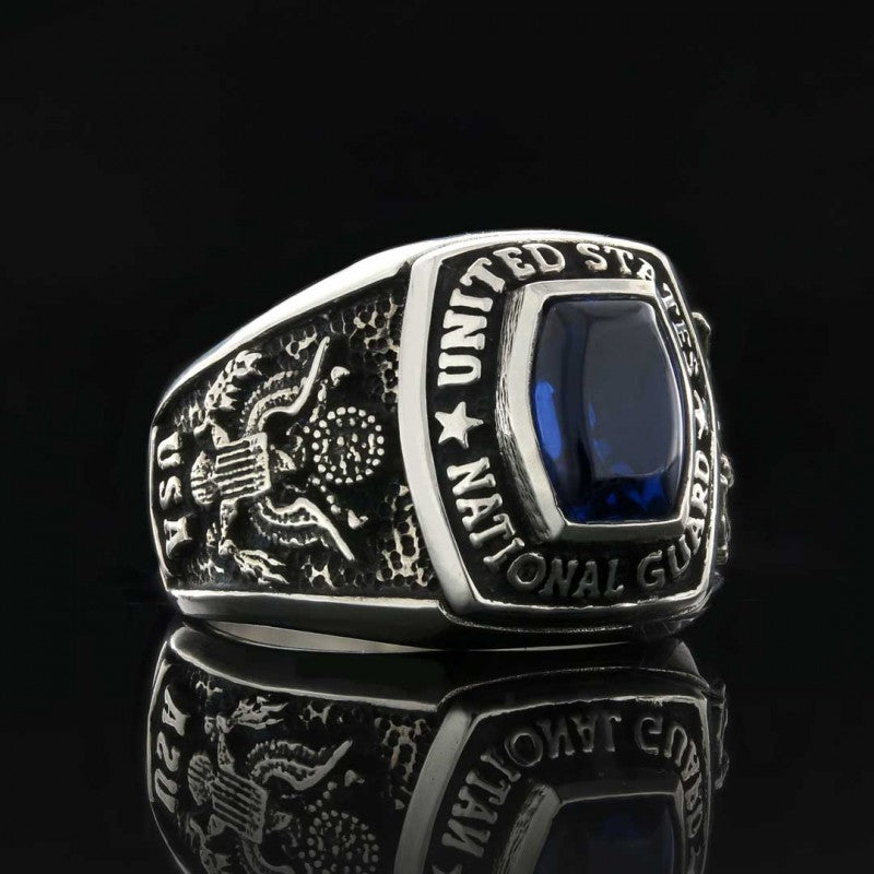 925 Sterling Silver United States National Guard Ring by SWISS PLUS - Military Rings - view 3