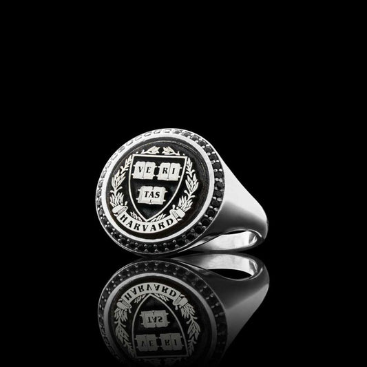 925 Sterling Silver Women Design Harvard Ring