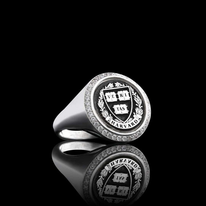 925 Sterling Silver Women Design Harvard Ring