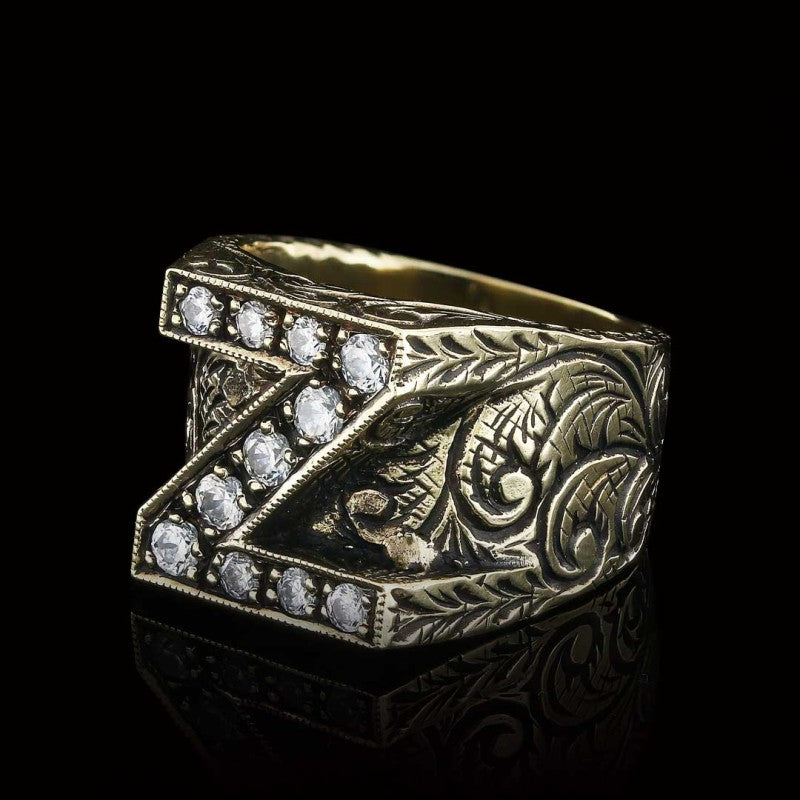 925 Sterling Silver Alphabet Z Ring by SWISS PLUS - Letter Collection - view 7