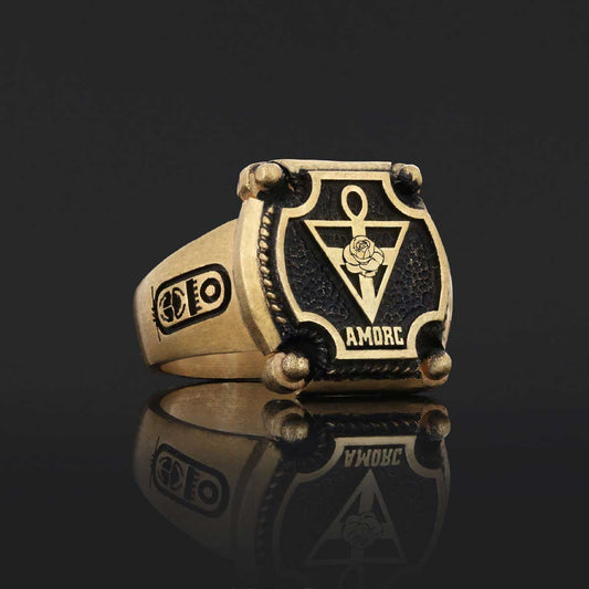 Amorc Jewelry, Spiritual Emblem of the AMORC Ring, Special Design Rose Crucis Silver Ring