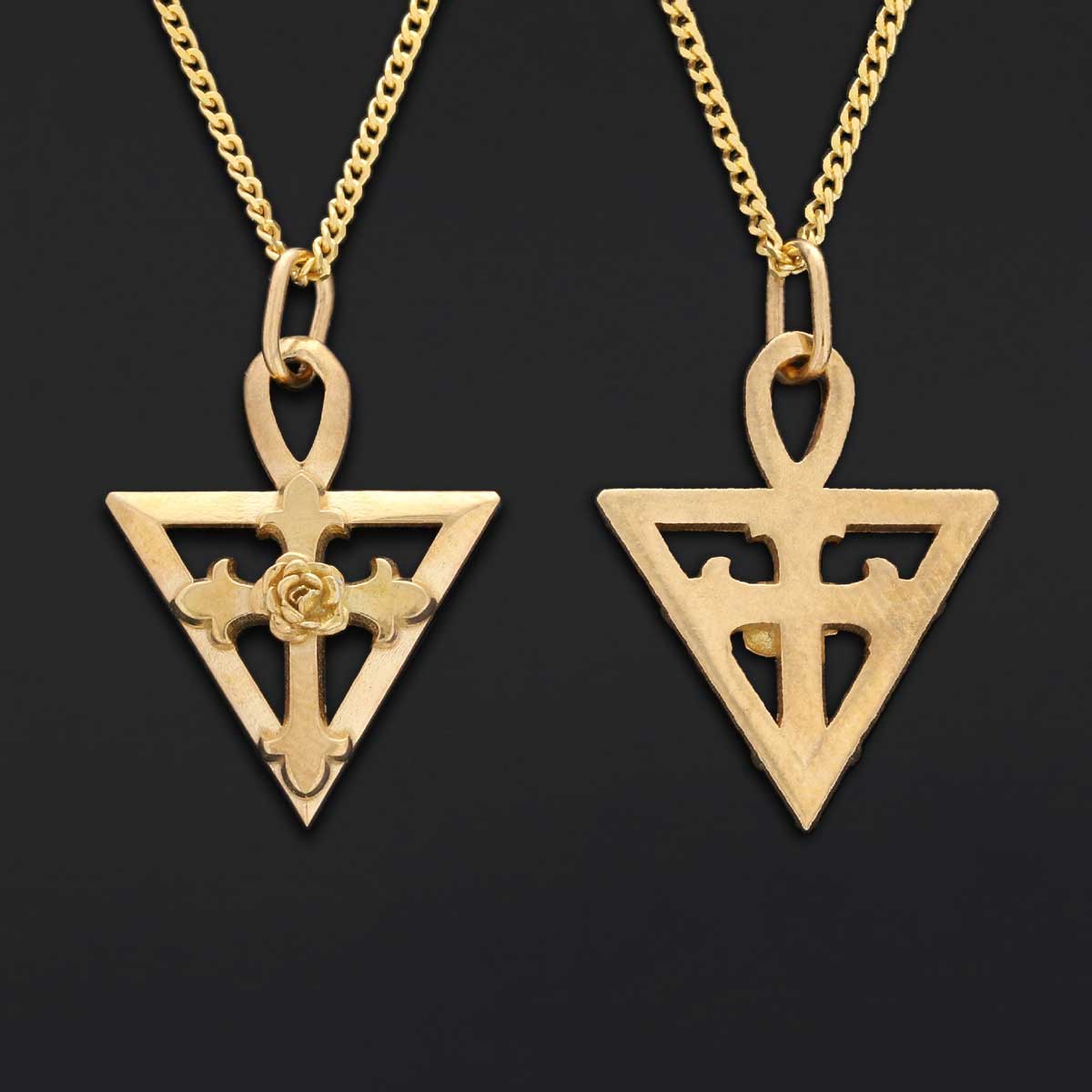 Amorc Rosae Crucis Pendant, Rosicrucian Necklace, Cross Necklace, Rosicrucian Amorc Jewelry - view 4