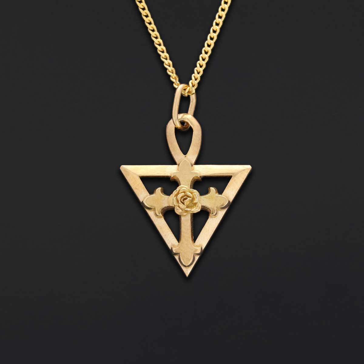 Amorc Rosae Crucis Pendant, Rosicrucian Necklace, Cross Necklace, Rosicrucian Amorc Jewelry - view 7