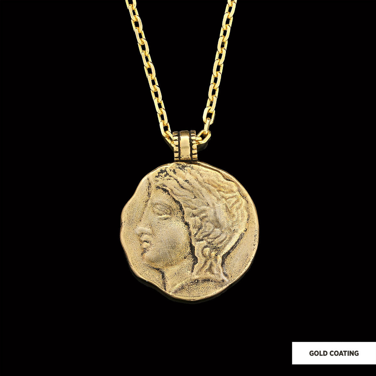 Antique Money Pendant Gold Coating-Chain