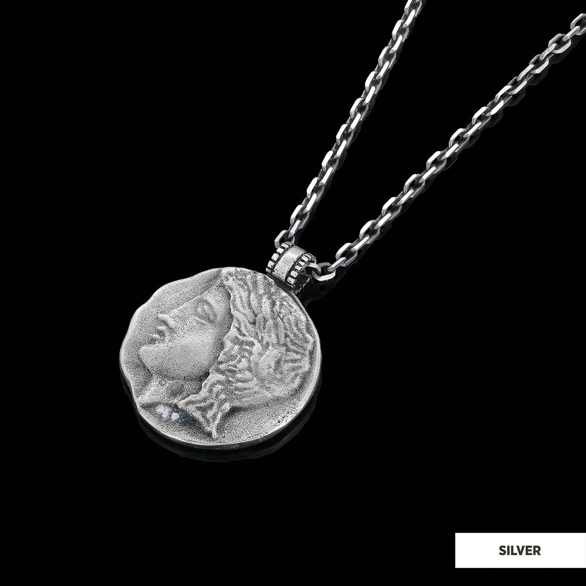Antique Money Pendant Silver-Chain