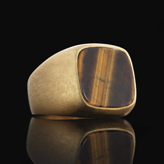 Aqeeq Stone Silver Men Ring - view 2