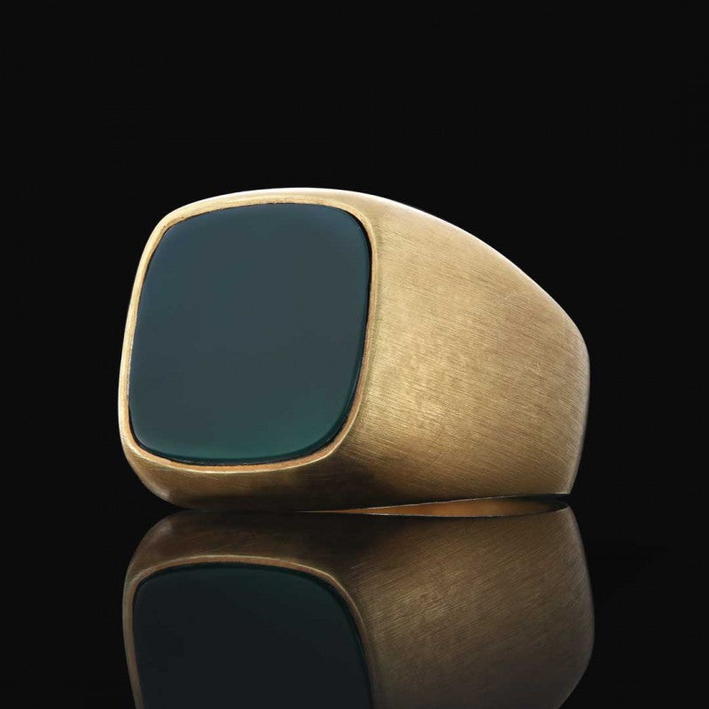 Aqeeq Stone Silver Men Ring - view 5