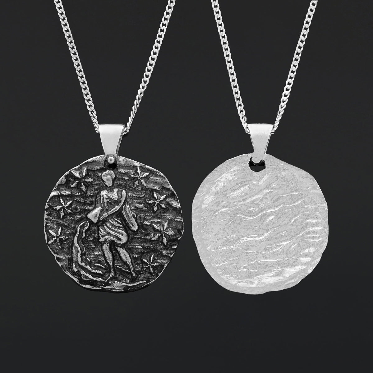 Aquarius Pendant, Unique Zodiac Jewelry, Sterling Silver Astrology Necklace, Water Bearer Charm, Gift for Aquarius