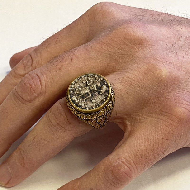 Aquarius Zodiac Silver Ring by SWISS PLUS - Zodiac Collection - view 7