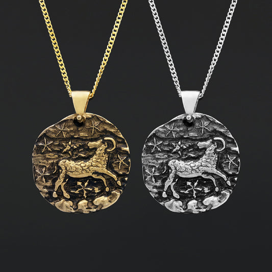 Aries Pendant, Zodiac Necklace, Sterling Silver Pendant, Astrology Jewelry, Aries Sign Jewelry by SWISS PLUS - Zodiac Collect