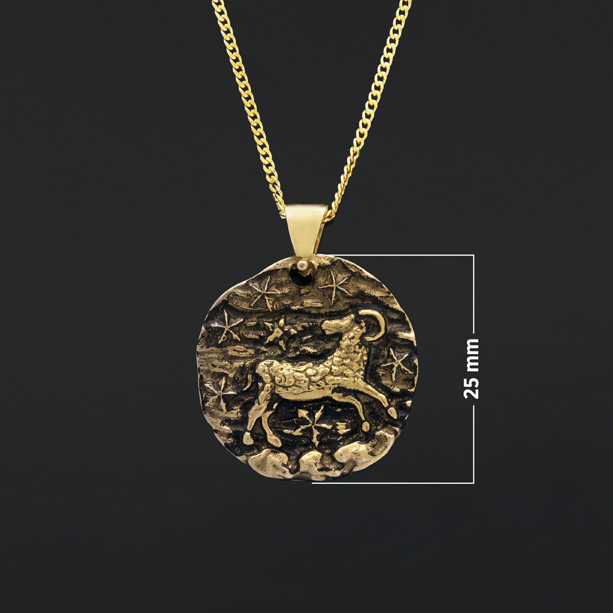 Aries Pendant, Zodiac Necklace, Sterling Silver Pendant, Astrology Jewelry, Aries Sign Jewelry - view 3