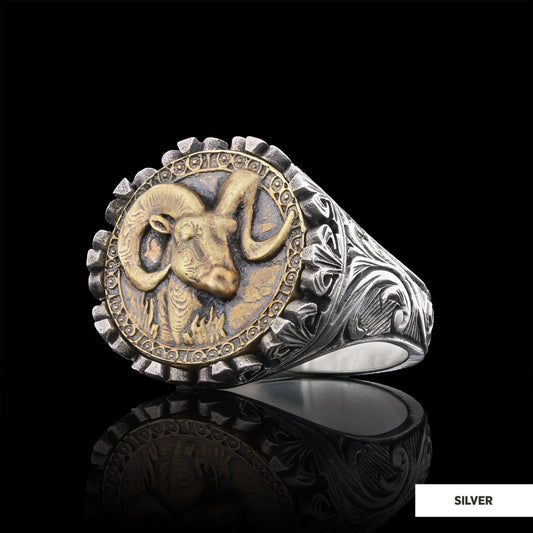 Aries Sign Ring, 925 Sterling Silver Aries Sign Ring by SWISS PLUS - Zodiac Collection - view 2