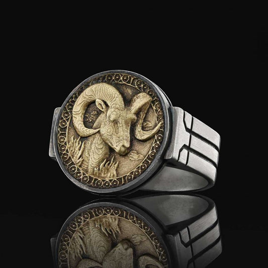 Aries Zodiac Round Ring