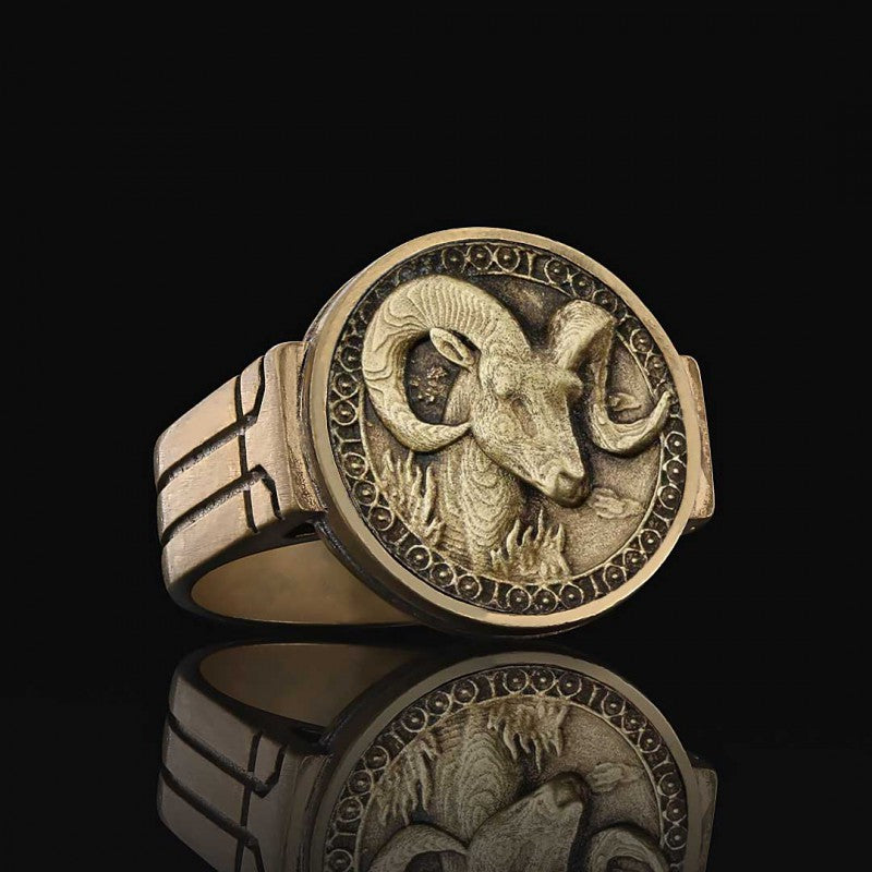 Aries Zodiac Round Ring - view 3