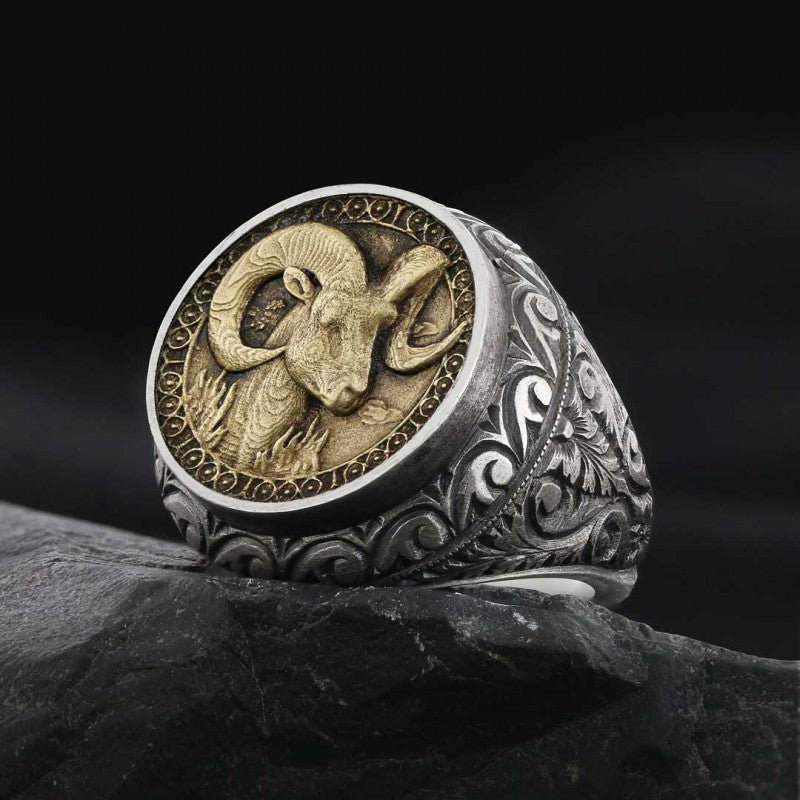Aries Zodiac Silver Ring