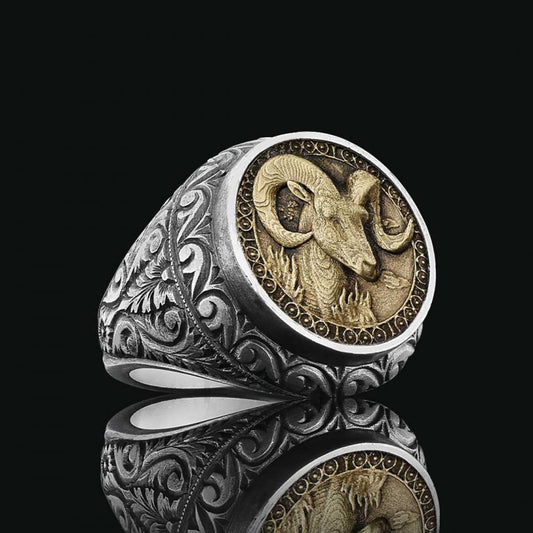 Aries Zodiac Silver Ring