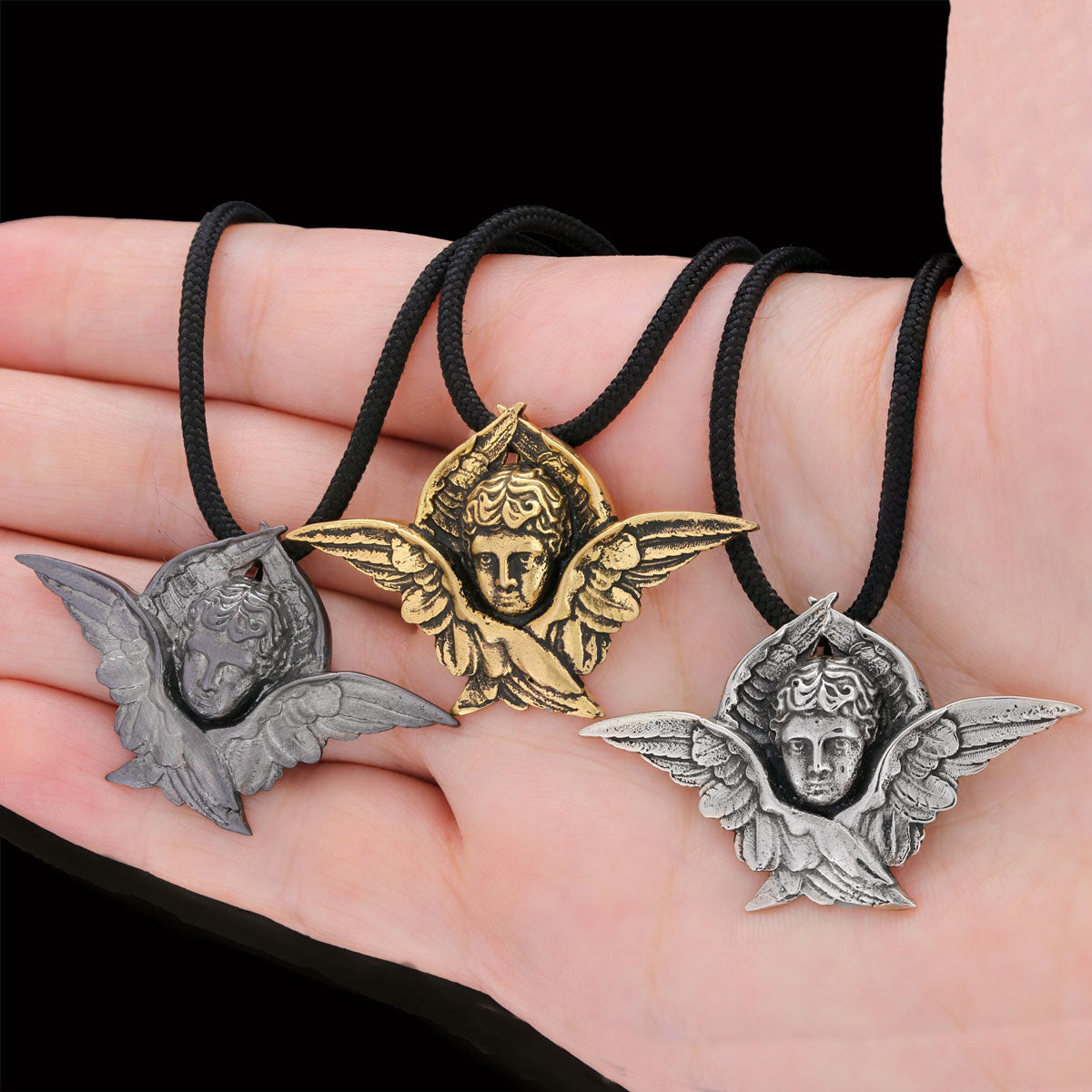 Baby Angel Pendant Black Rhodium Coating