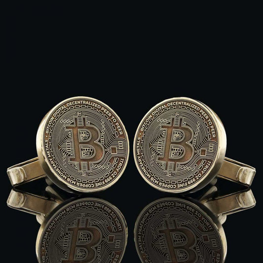 Bitcoin Souvenir Cufflink by SWISS PLUS - Bitcoin Jewelry Collection - view 2