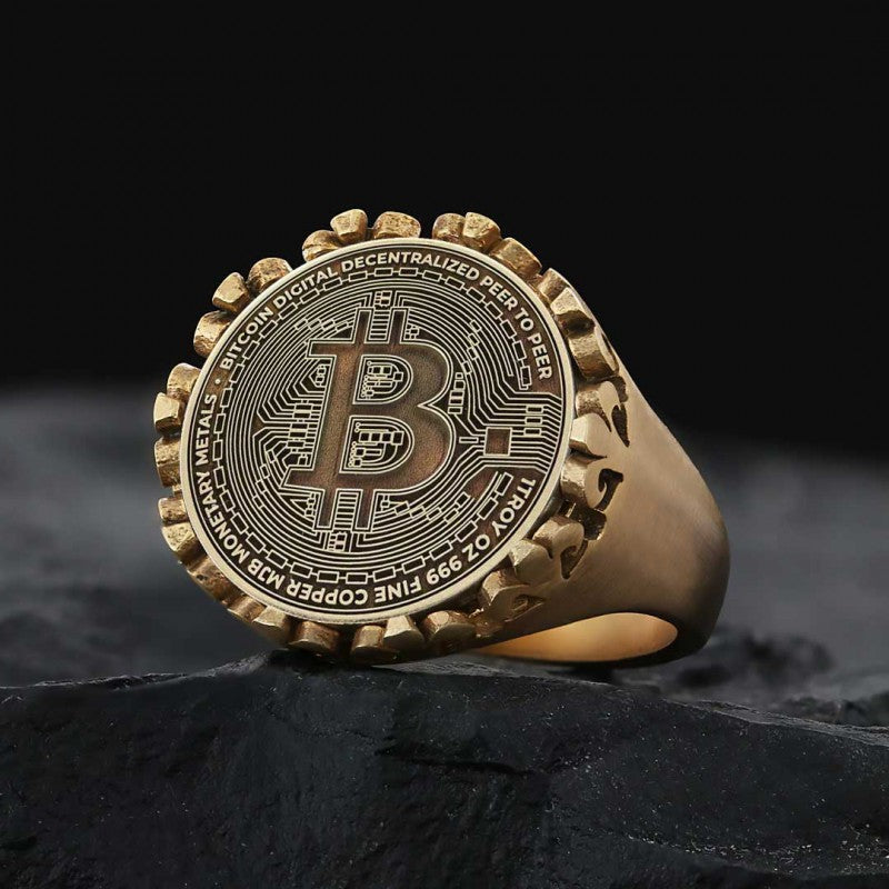 Bitcoin Souvenir Gold Ring - view 1