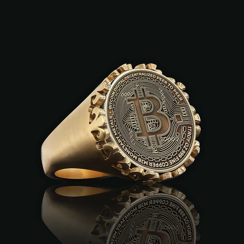 Bitcoin Souvenir Gold Ring - view 3
