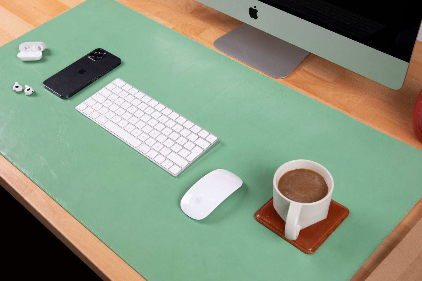 Natty Leather Natural Desk Mat (96 cm x 28 cm)
