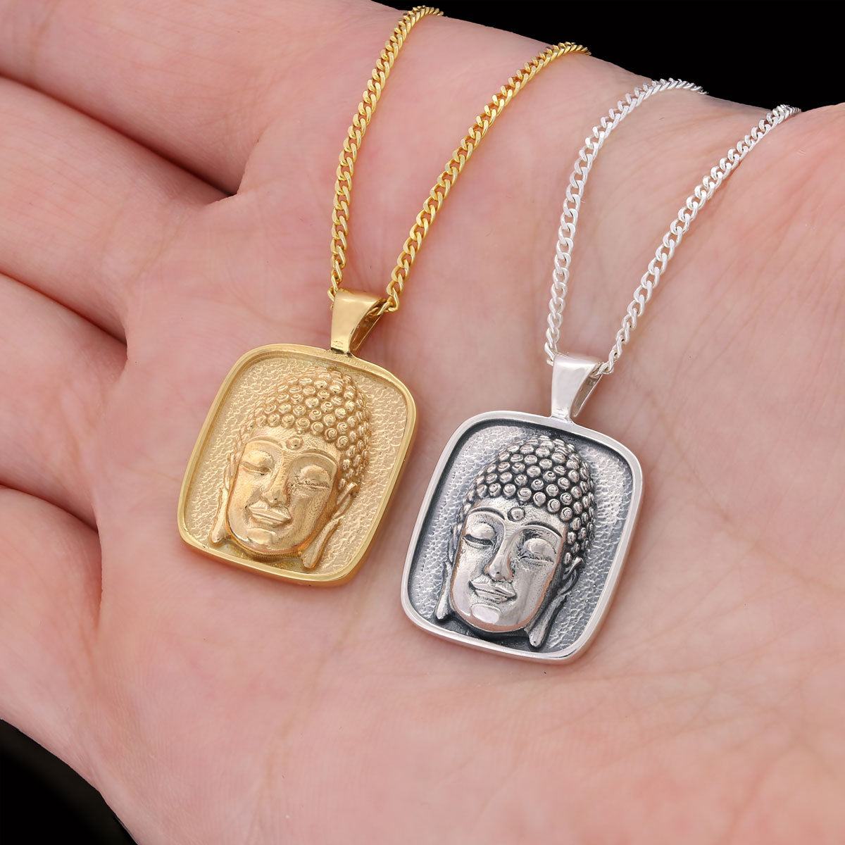 Buddha Handmade Silver Charm Necklace, Buddha Necklace, Meditating Buddha Silver Charms, Buddhism Necklace, Gift Jewelry Gold Coating