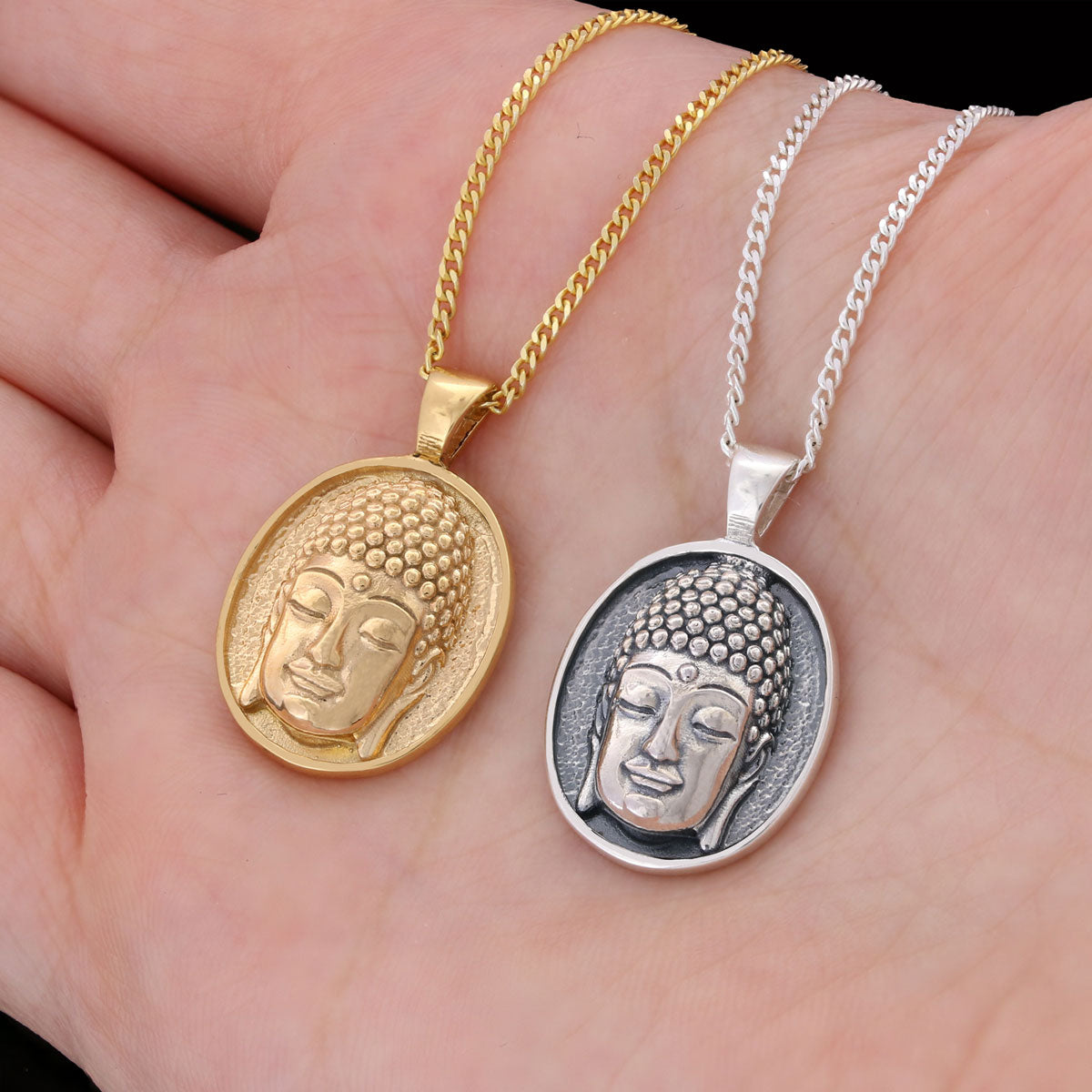 Buddha Necklace, Buddha Handmade Silver Charm Pendant, Meditating Buddha Silver Charms, Buddhism Necklace, Gift Jewelry Gold Coating