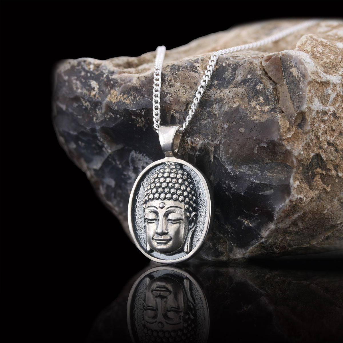 Buddha Necklace, Buddha Handmade Silver Charm Pendant, Meditating Buddha Silver Charms, Buddhism Necklace, Gift Jewelry Silve