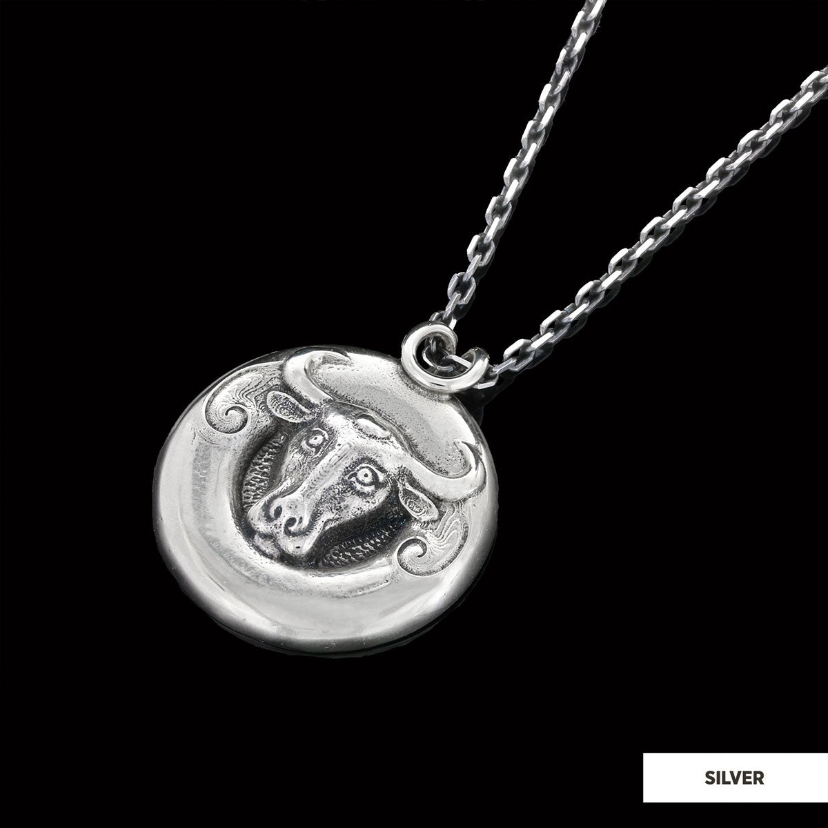 Bull Pendant Silver-Chain