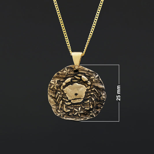 Cancer Horoscope Necklace, Zodiac Sign Pendant, Astrology Jewelry