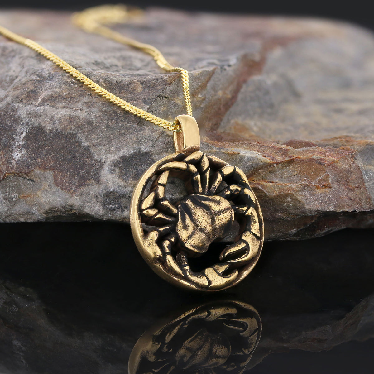 Cancer Pendant, Sterling Silver Cancer Necklace, Handmade Cancer Jewelry, Horoscope Cancer Necklace - view 1