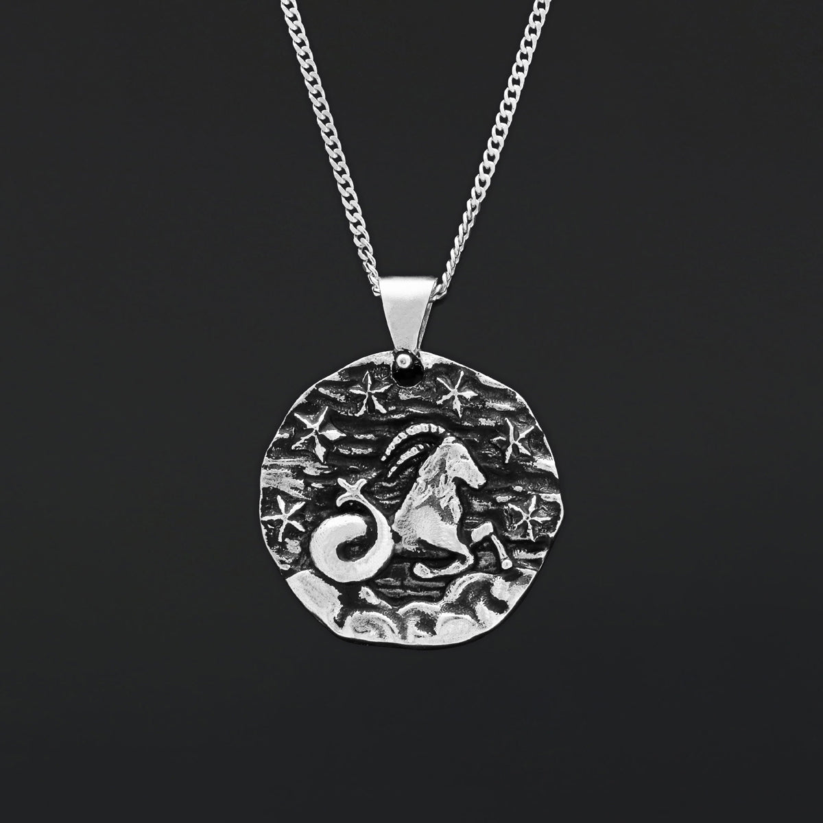 Capricorn Pendant, Elegant Zodiac Jewelry, Stylish Zodiac Capricorn Necklace
