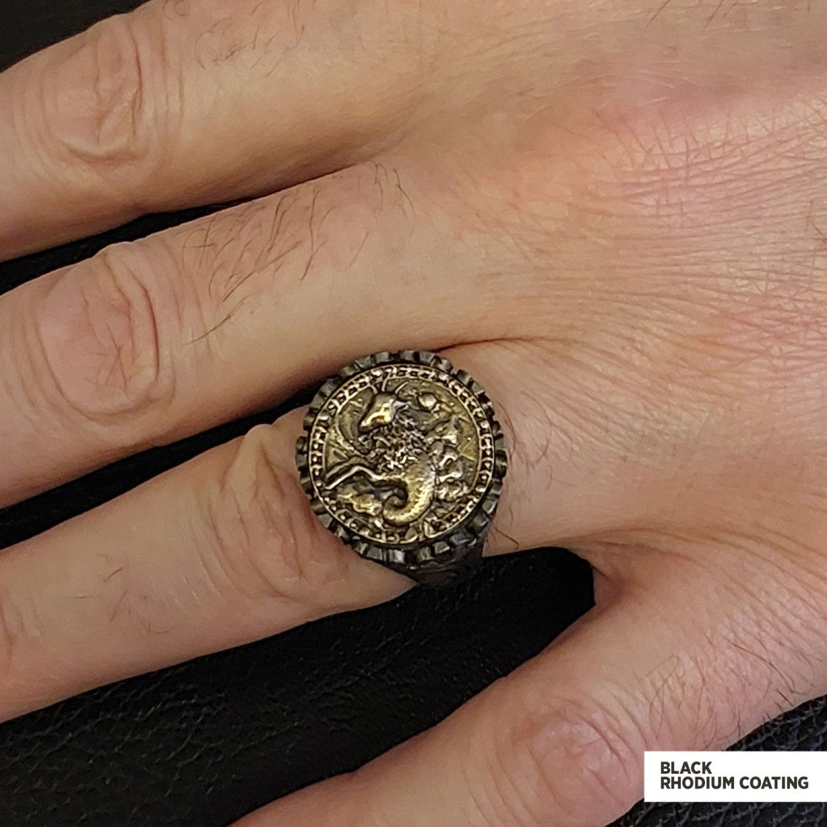 Capricorn Sign Ring, 925 Sterling Silver Capricorn Sign Ring by SWISS PLUS - Zodiac Collection - view 7