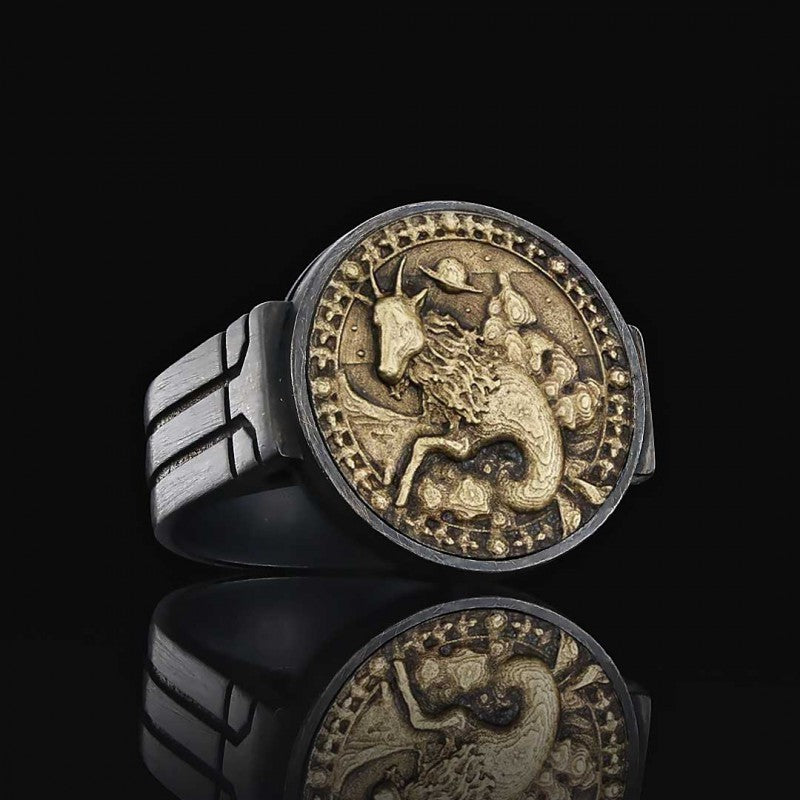 Capricorn Zodiac Round Ring - view 4