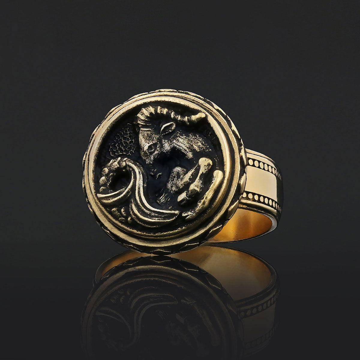 Capricorn Zodiac Silver Ring - view 7