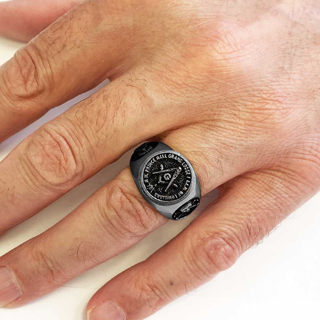 Celtic Lodge Masonic Ring, Round Mason Ring, Ancient Lodge Mason Ring by SWISS PLUS - Mason Collection - view 7