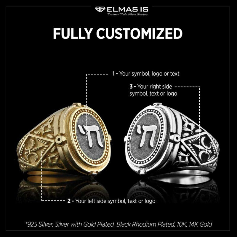 Chai Jewish Silver Ring by SWISS PLUS - Jewish Collection - view 5