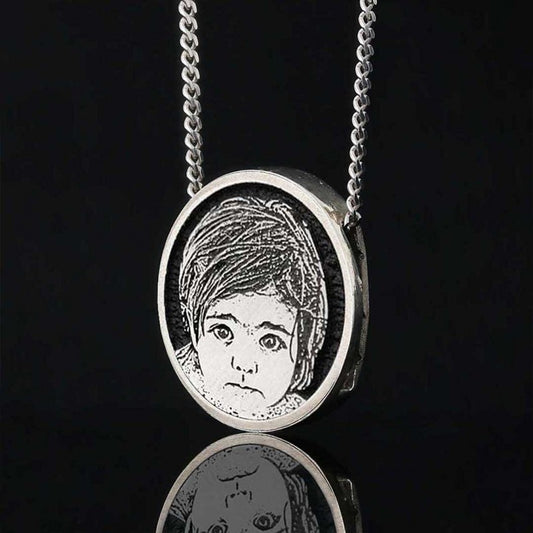 Child Photo Silver Pendant - view 2