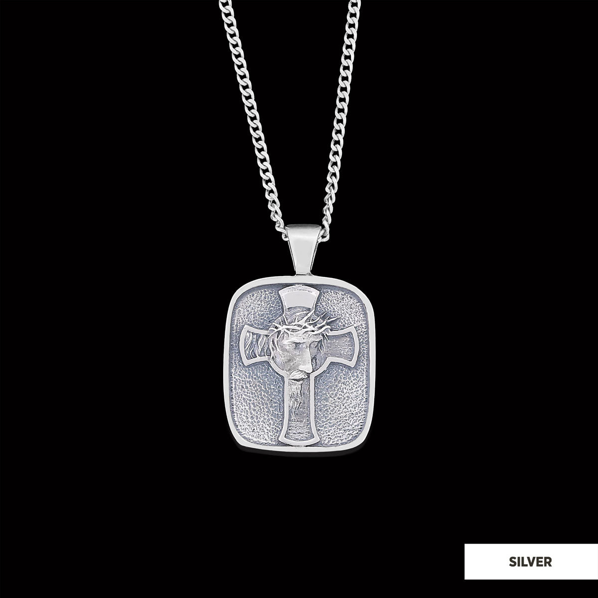 Christ Jesus Silver Necklace, Christian Necklace, Christ Jesus Cross Necklace, Gold Plated Cross Necklace Christian Accessory, Jesus Cross Necklace, Jesus Men's Gift Silver