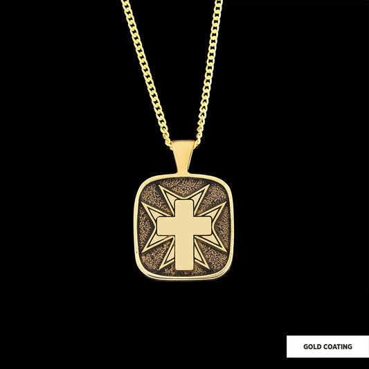 Christian Cross 925 Sterling Silver Necklace, Silver Square Cross Pendant, Gold Plated Silver Christian Cross Necklace - view 2
