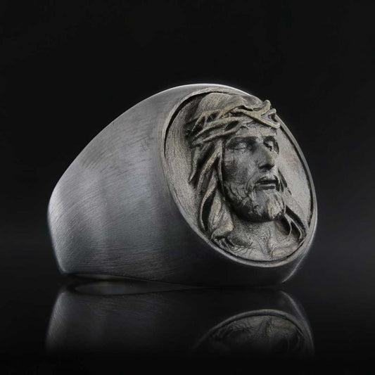 Jesus Embossed Round Ring