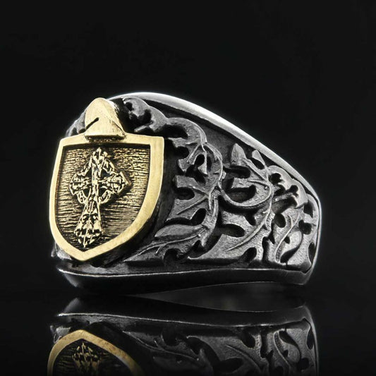 Leaf Embroidered Christian Ring by SWISS PLUS - Christian Collection - view 2