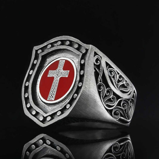Enamel Cross Ring - view 2