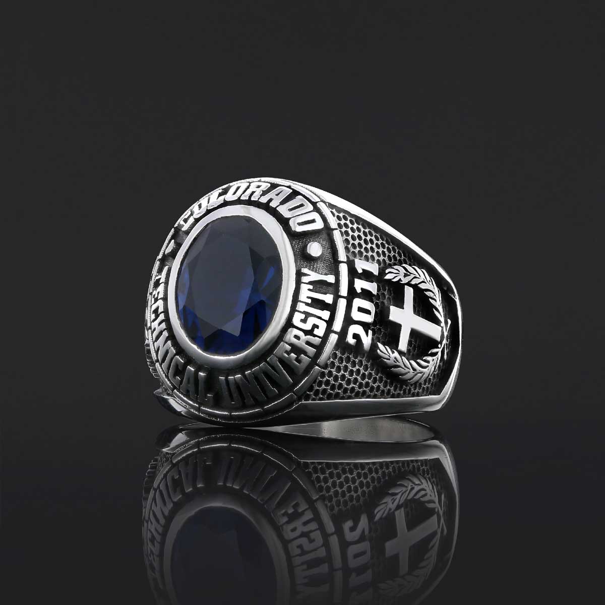 Colorado Technical University Ring, Customized High School Ring, Cameron University Ring, Graduation Collage Ring - view 5