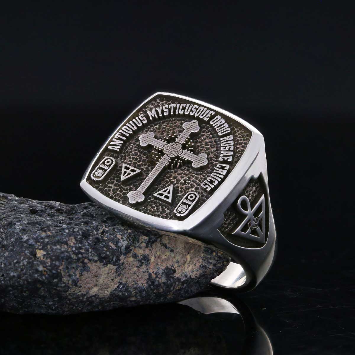 Crafted for the Devoted Rosae Crucis Ring, Personalized Rosae Crucis Ring