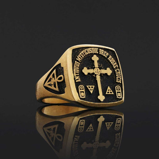 Crafted for the Devoted Rosae Crucis Ring, Personalized Rosae Crucis Ring by SWISS PLUS - Rosae Crucis Collection - view 2