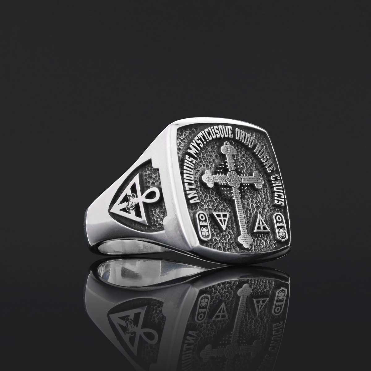 Crafted for the Devoted Rosae Crucis Ring, Personalized Rosae Crucis Ring