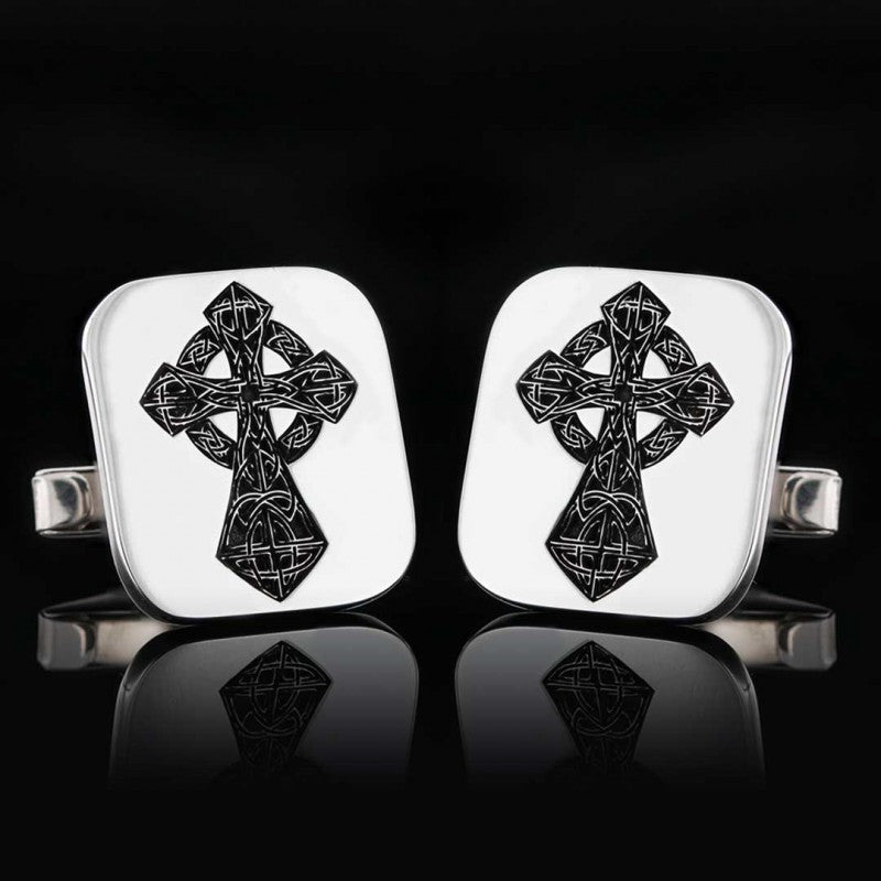 925 Sterling Silver Cross Christian Cufflink by SWISS PLUS - Christian Collection - view 6